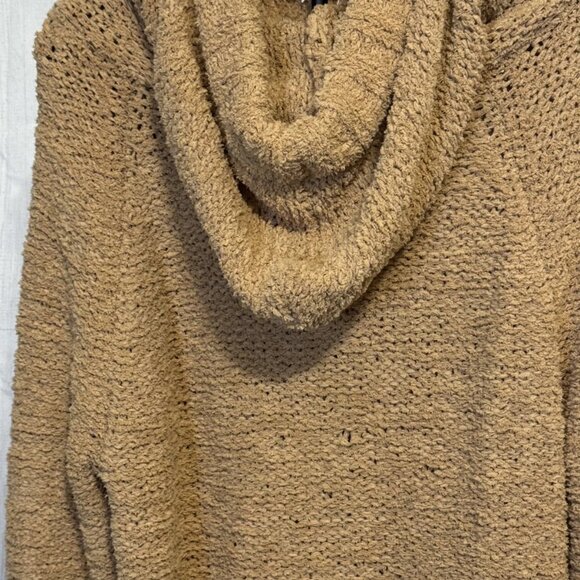 Women’s If It Were Me Chenille Camel Color Sweater Hoodie Size XL - Picture 5 of 7
